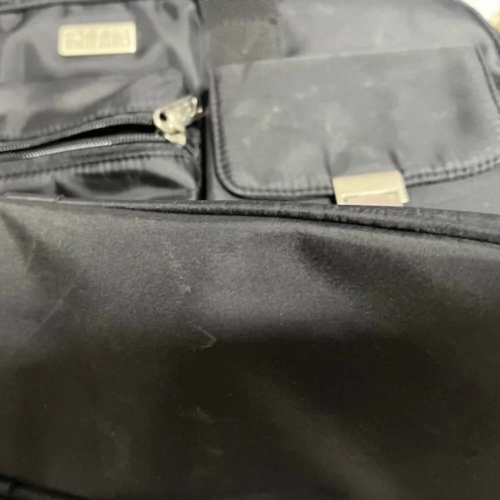 Black RMN Nylon Travel Messenger Laptop Notebook Tote Case Bag